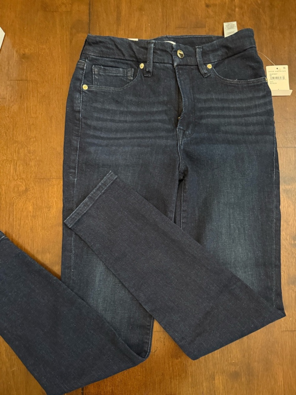 Good American Dark Indigo High-Waist Skinny Jeans